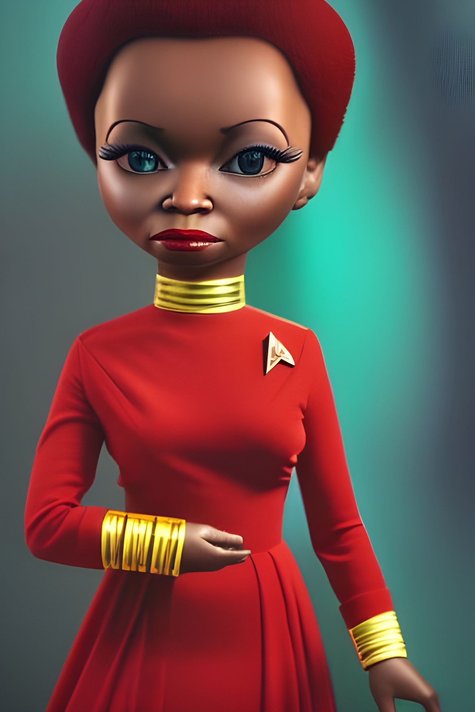 Uhura in Retrofuturistic Cosmic Portrait