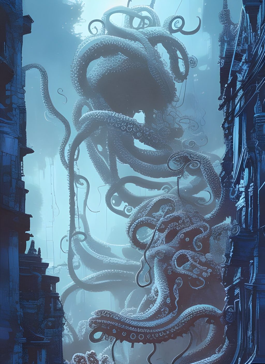 Tentacles Emerge from Kadath: A Watercolor Masterpiece