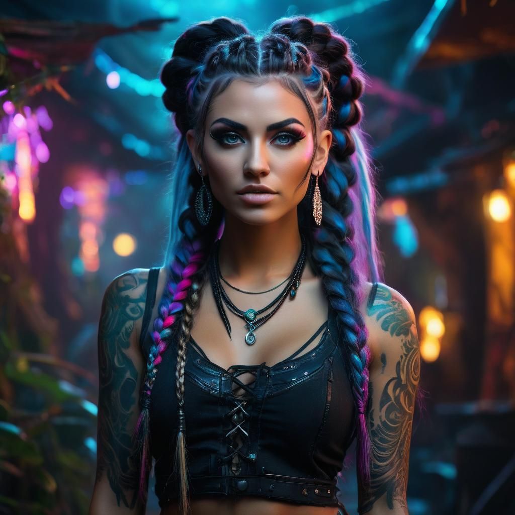 Punk Pixie Girl in a Mystical Setting