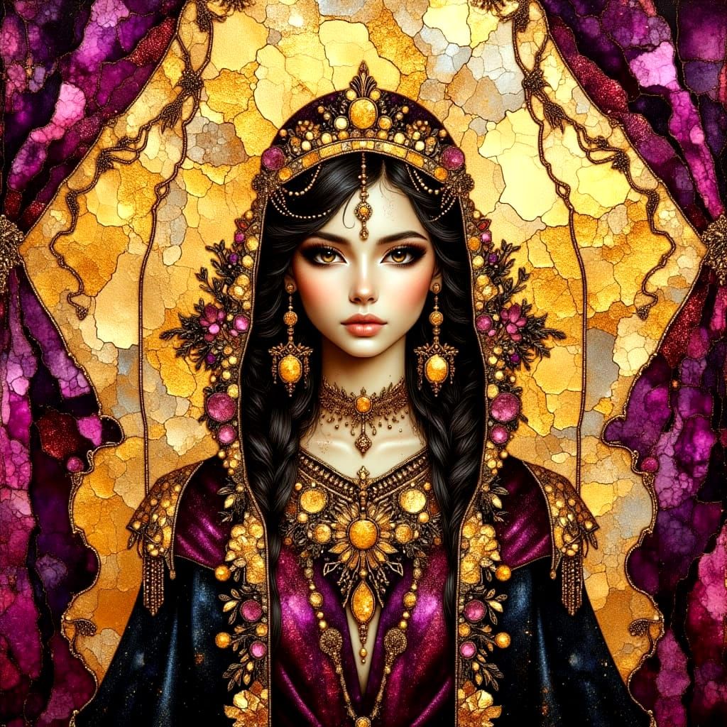 Surreal Dreamscape in Crinkled Metallics