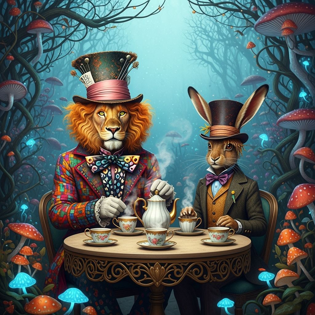Lion Mad Hatter's Tea Party in Dream Garden