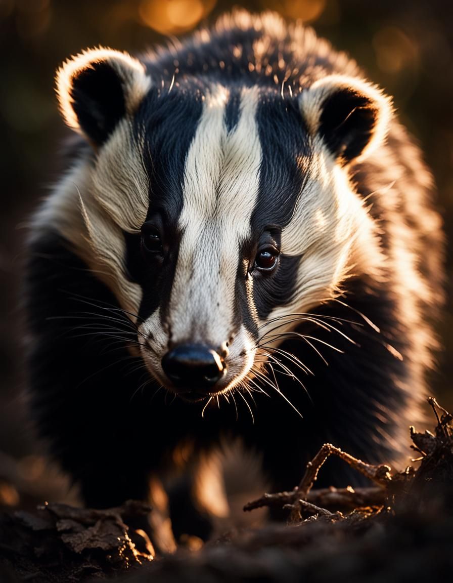 Hyper-Realistic Badger Portrait in Dutch Master Lighting