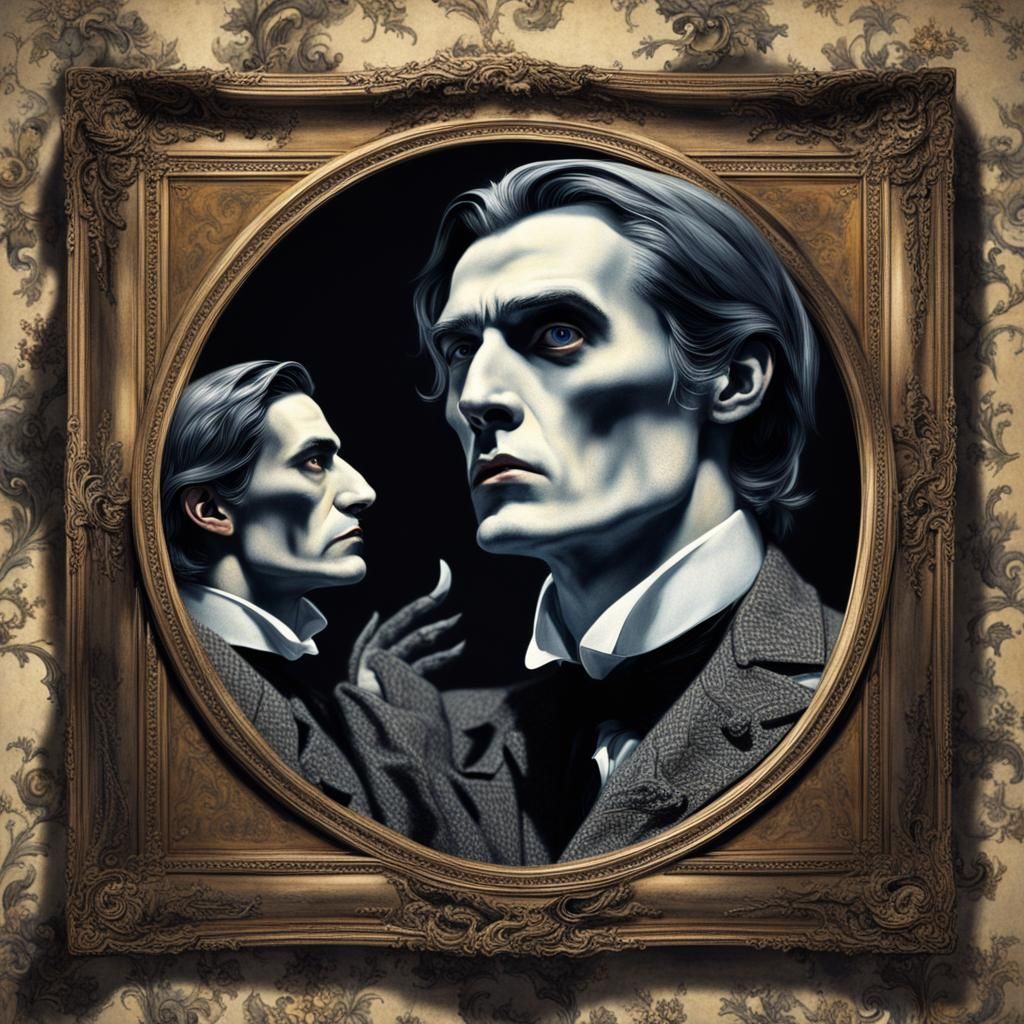 Dorian Gray's Evil Reflection: A Surreal Portrait