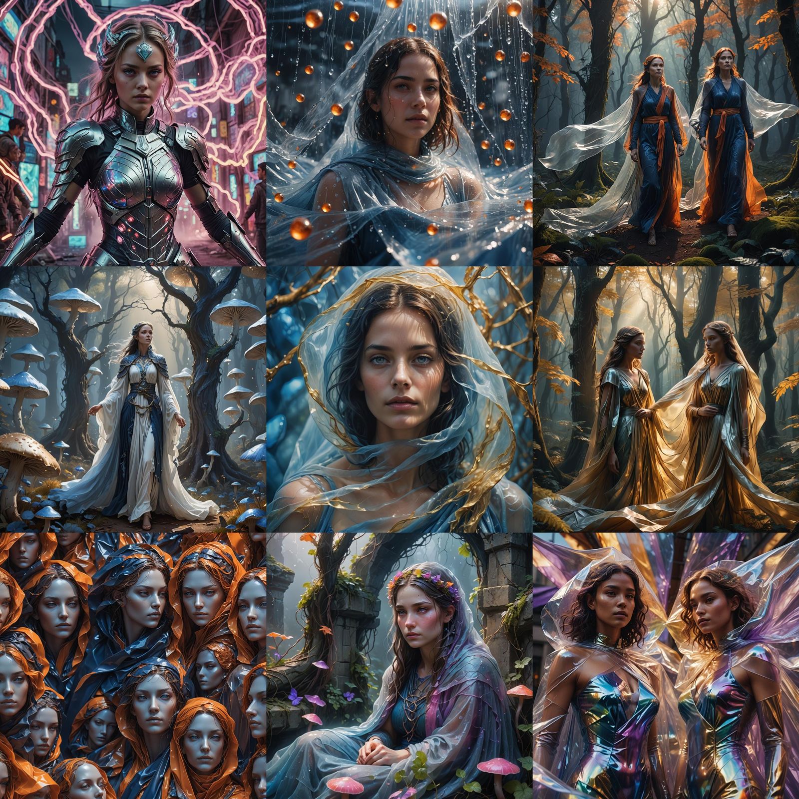 Sheet Plastic Women: Detailed Matte Painting