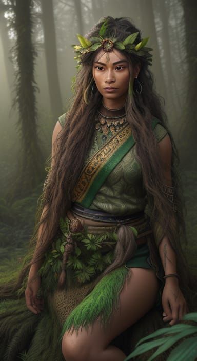 Papatūānuku Portrait in Mythical Realism