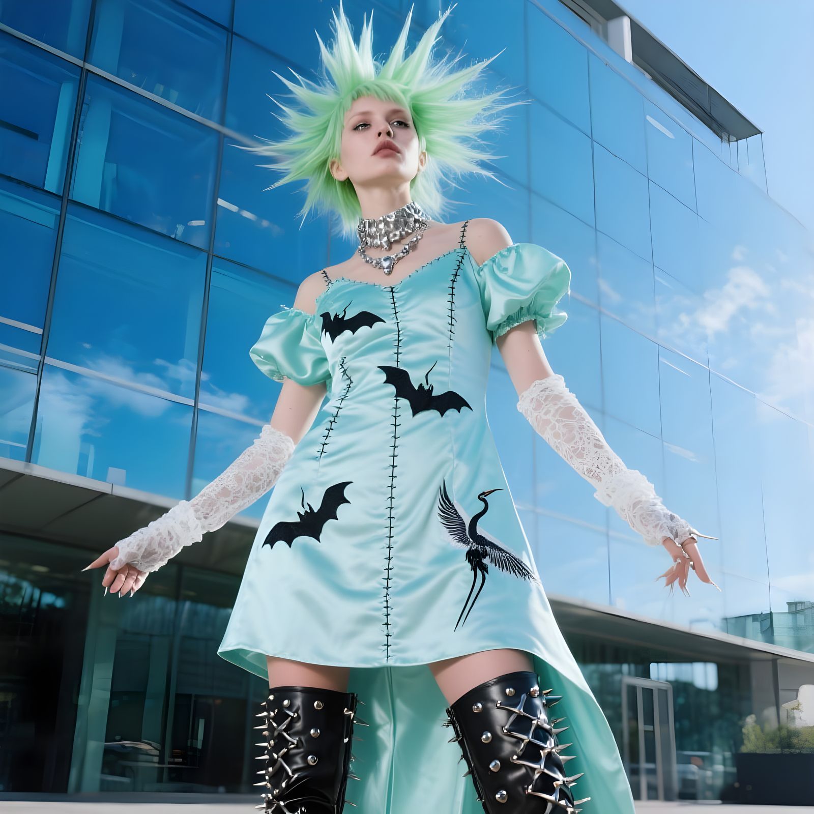 Pastel Goth Woman in Avant-Garde Portrait