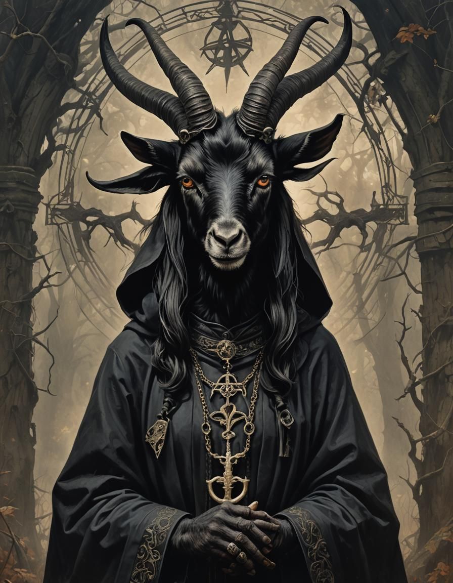 Baphomet in Salem: Sinister Fantasy Art