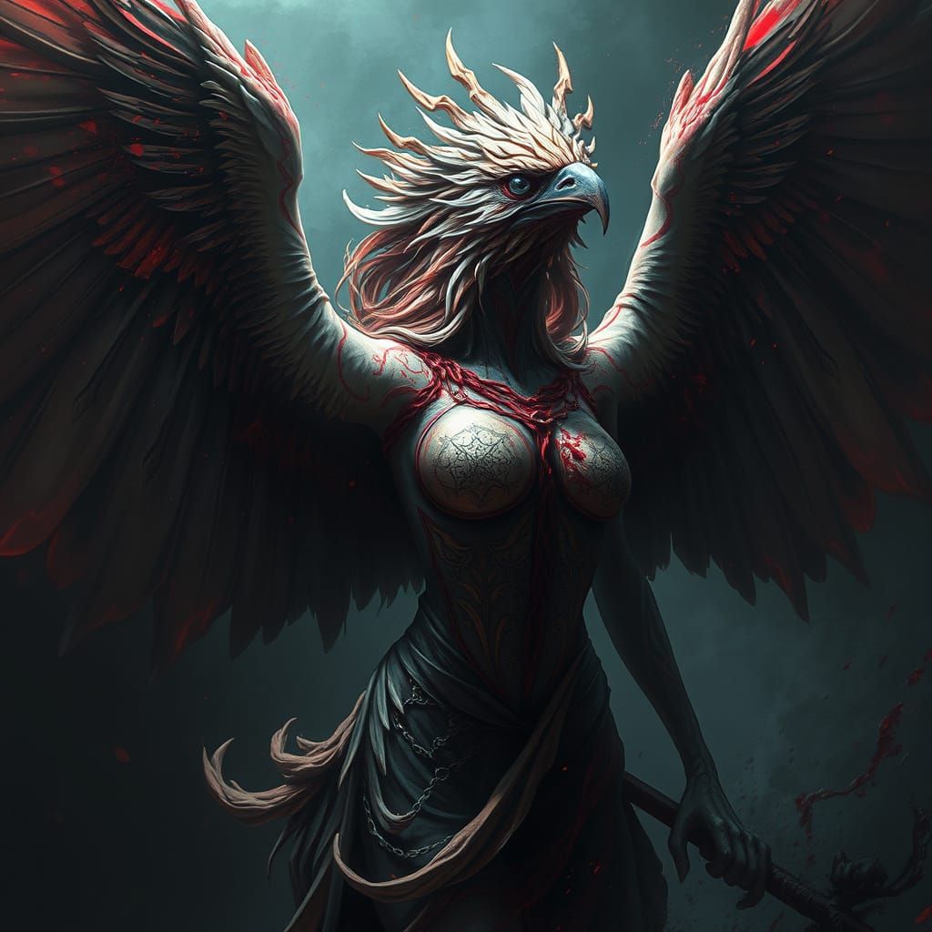 Bird Woman Siren: Detailed Mystic Concept Art