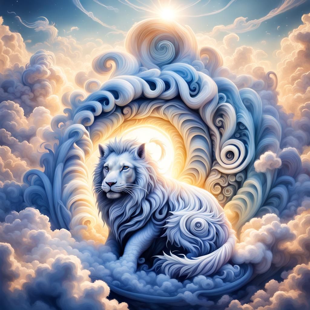 Ethereal Smoke Animals in a Detailed Matte Painting