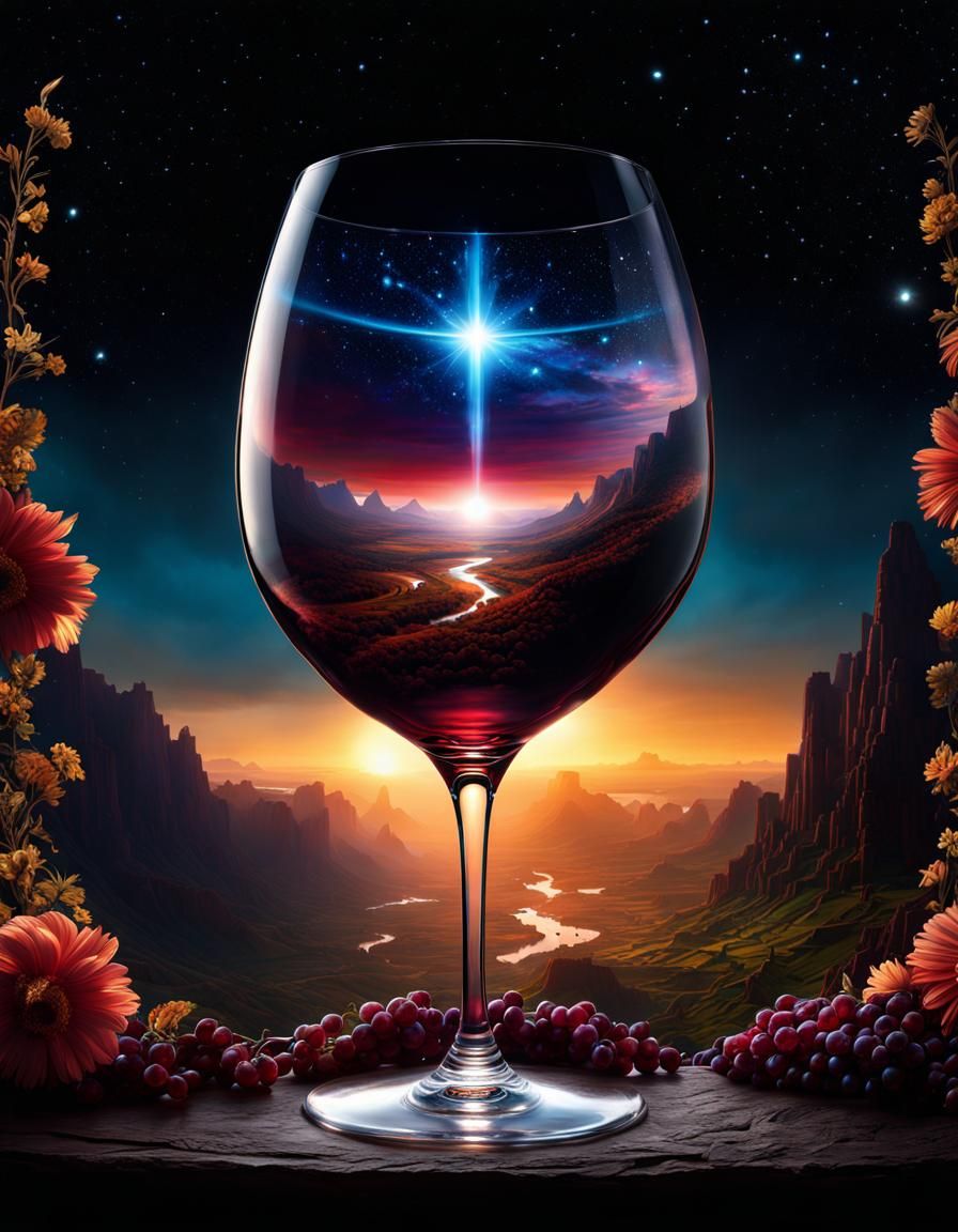 Celestial Wineglass: Epic Digital Matte Painting
