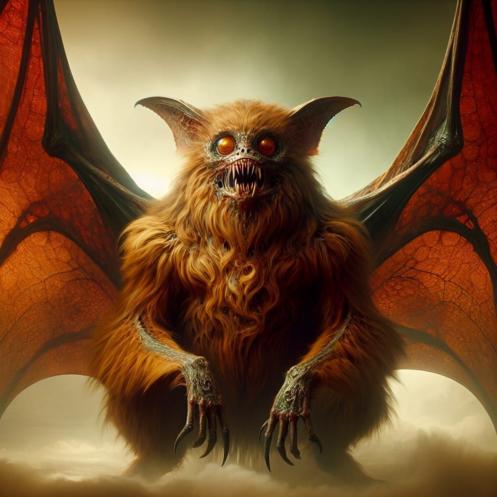 Fearsome Alien Bat Creature in Digital Matte Painting