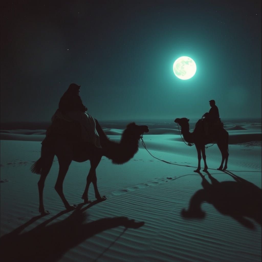 A Vibrant Arabian Night in the Desert
