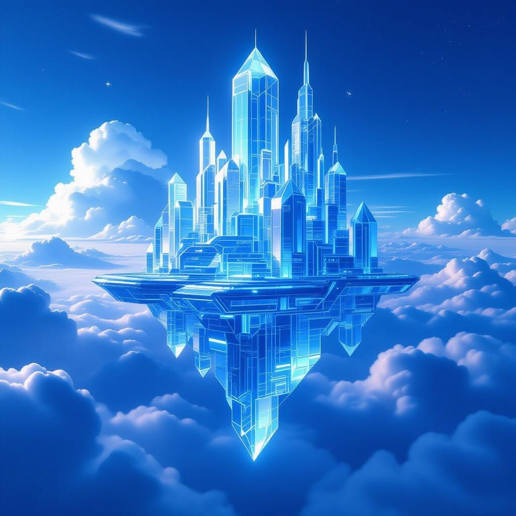 Glass Castle in the Sky: A Futuristic Vision