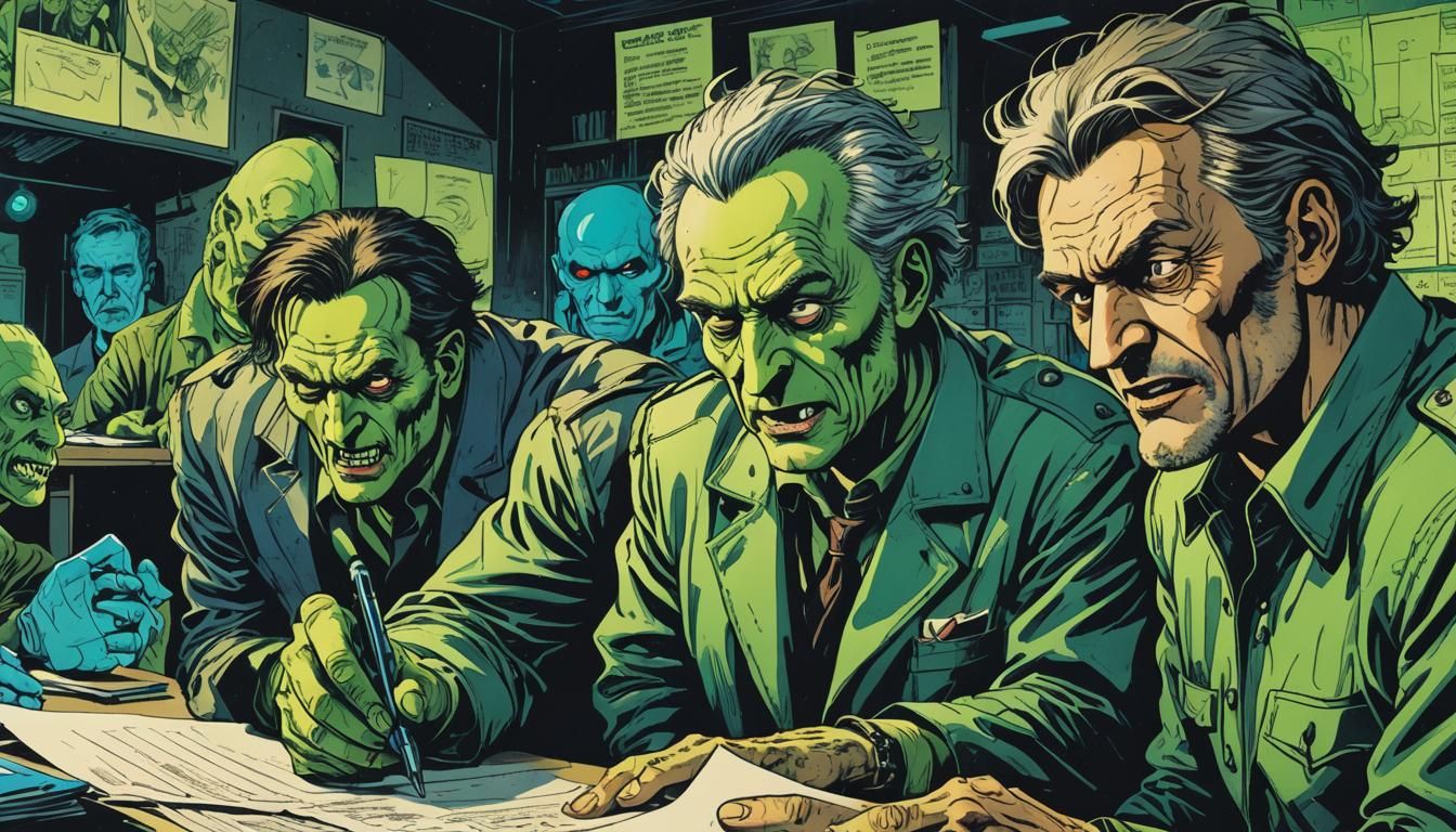 Dystopian Comic Book Scene in Polish Style