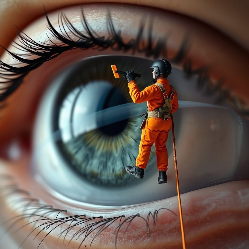 ChatGPT Prompt: A hyper-realistic scene of a tiny man dresse...