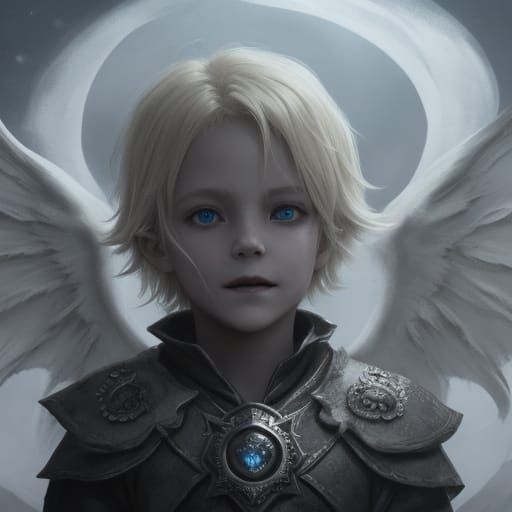 Child with Diamond Eyes and Fiery Wings