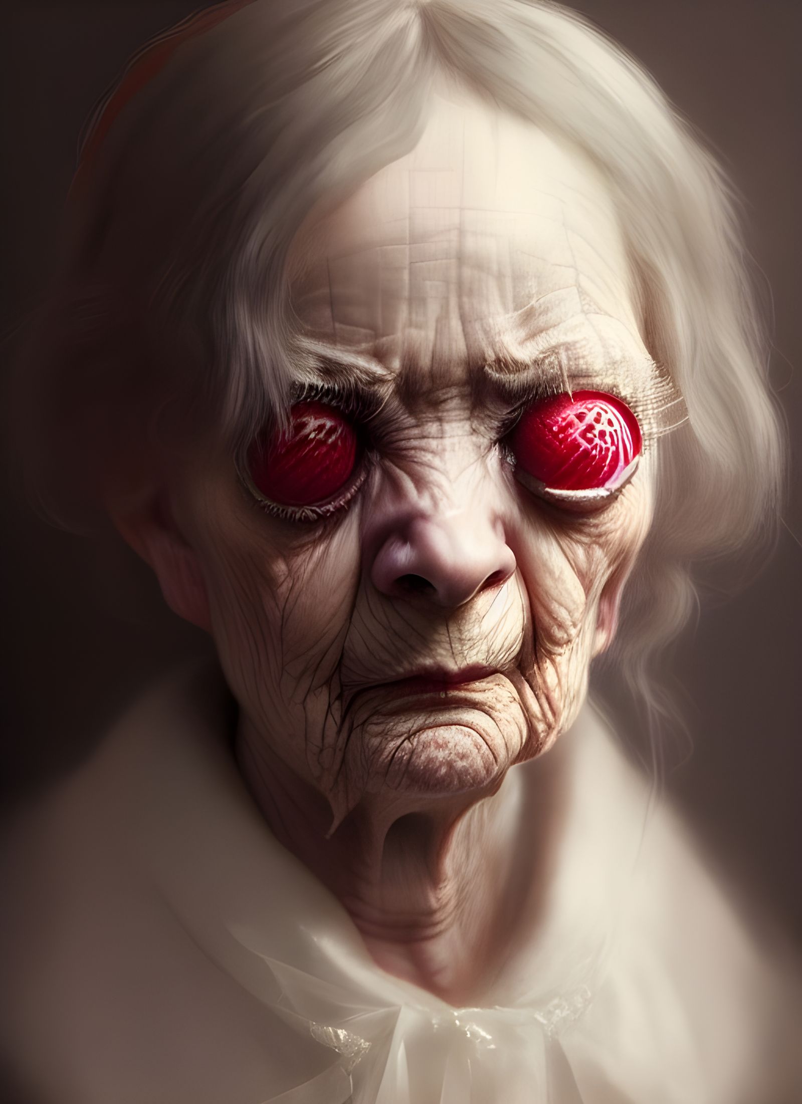 Sinister Victorian Hag Portrait with Volumetric Lighting