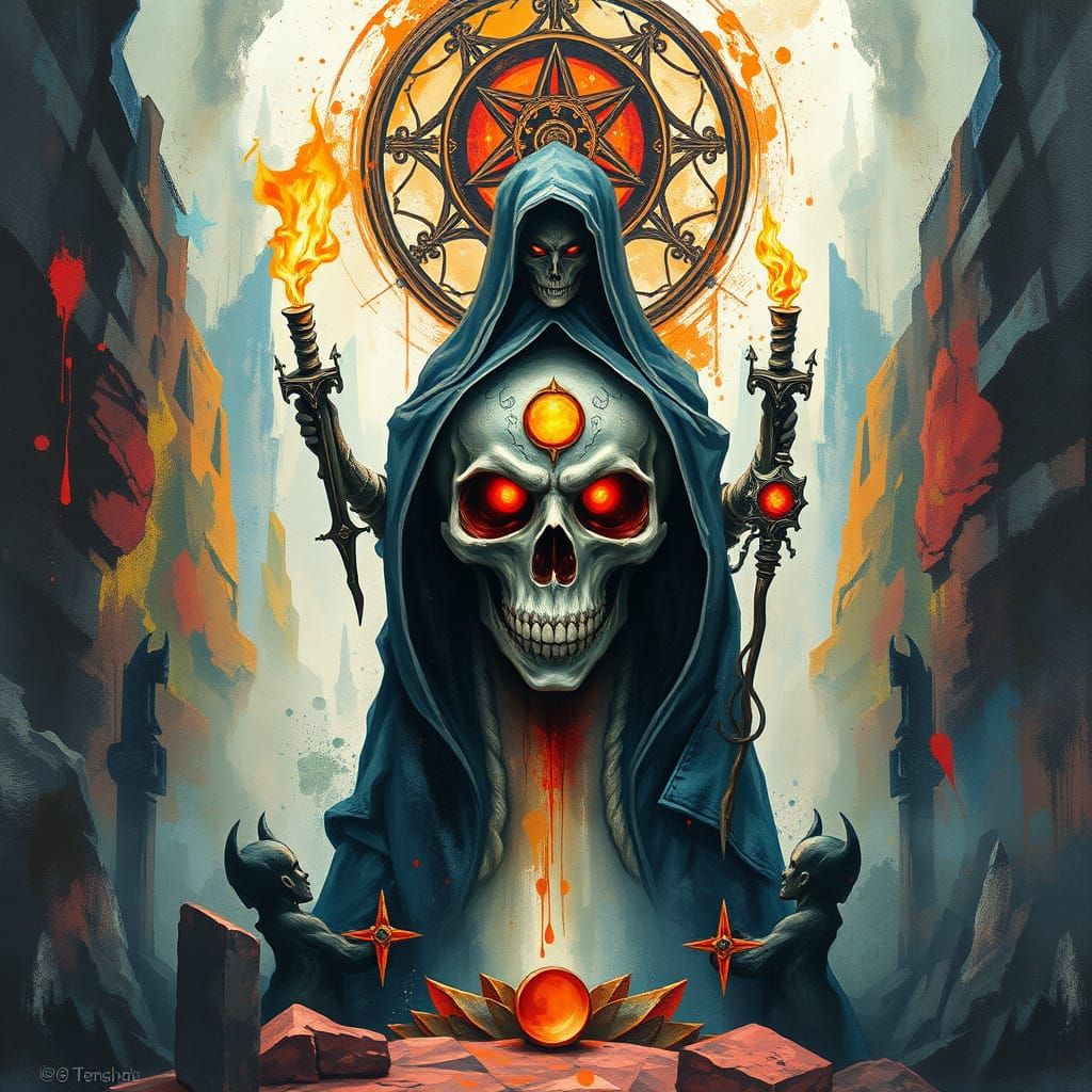 Ethereal Gouache Masterpiece with Thick Brush Strokes