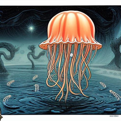 Jellyfish Sabbatical Ritual: Comic Book Art