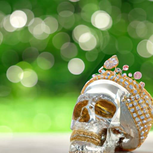 Ornate 3D Sugar Skull with Bitcoin and Ethereum Details