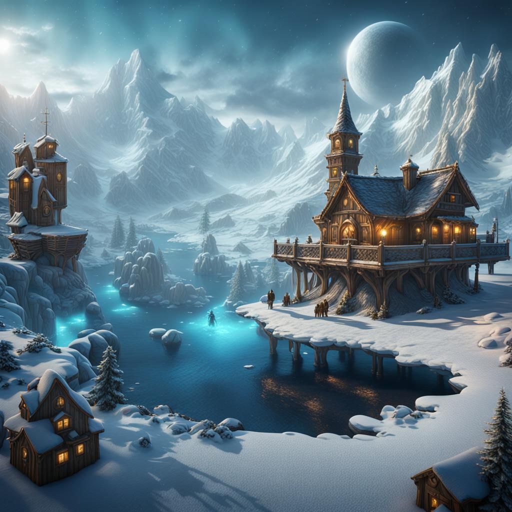 Fantastical North Pole Concept Art in Deep Color