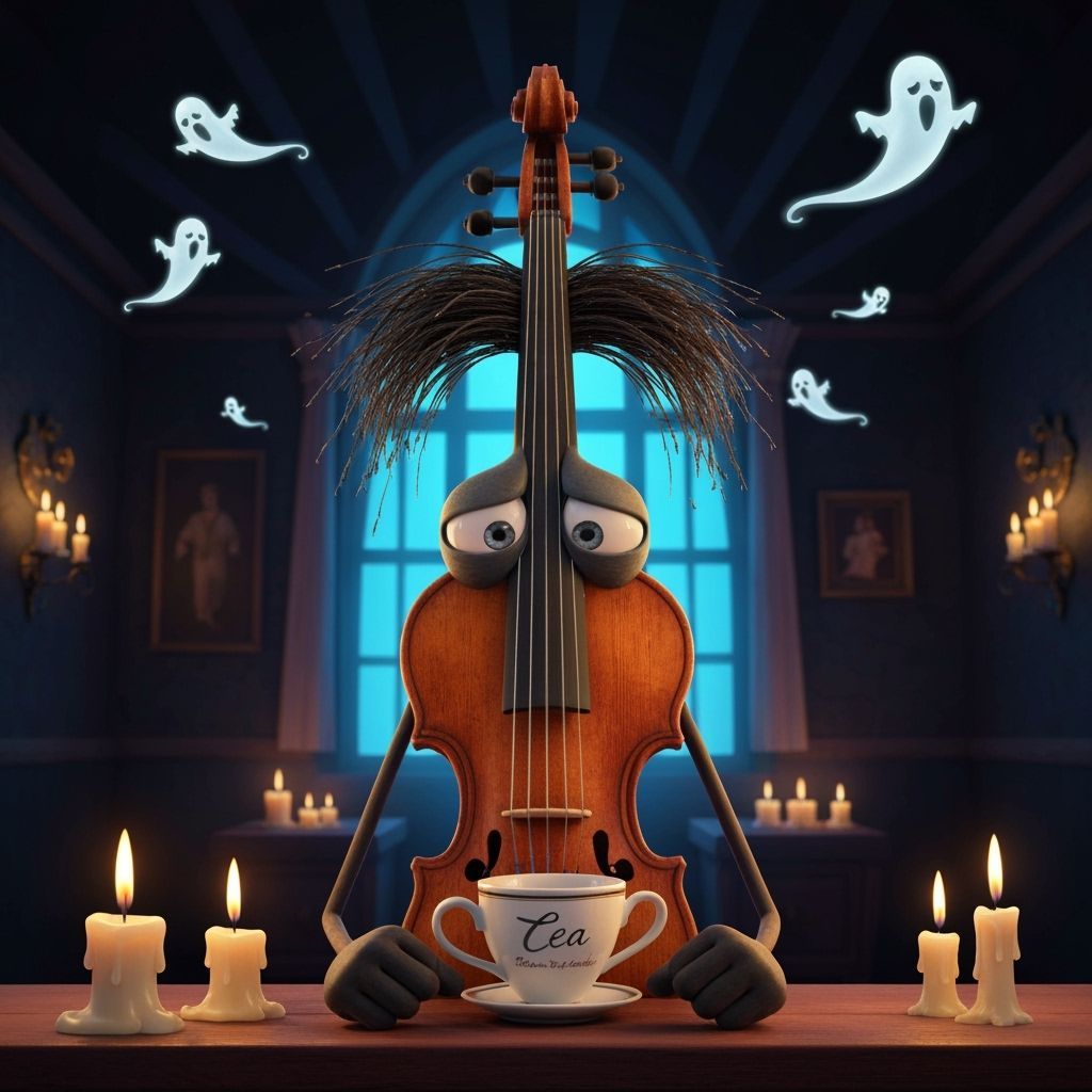 Frazzled Violins Sipping Tea in a Haunted House