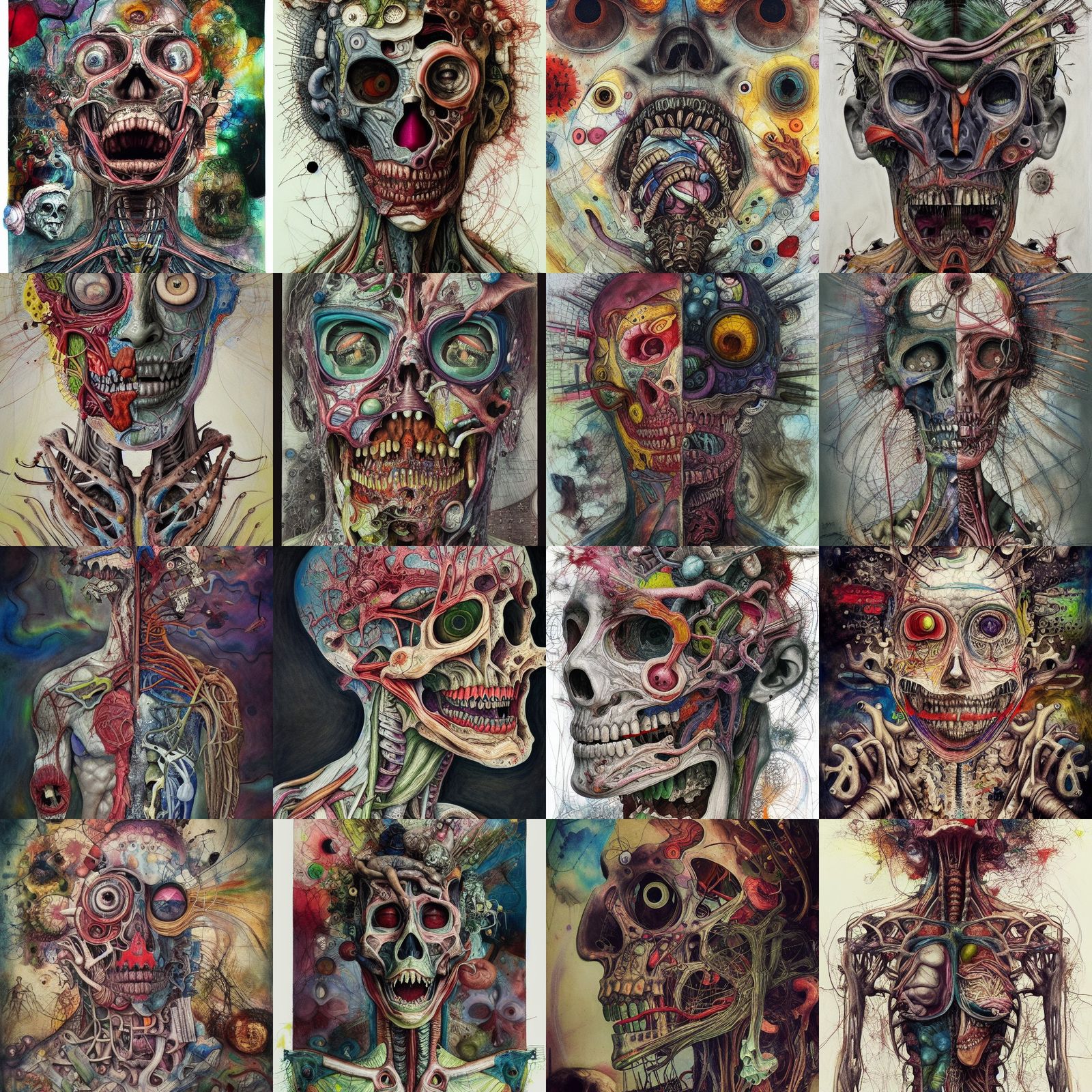 Intricate Anatomical Cross-Section of a Monster