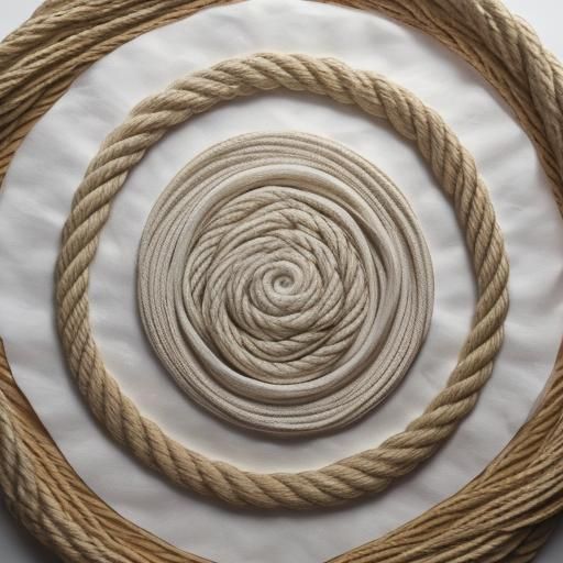 Marine Rope Circle on White, Digital Art
