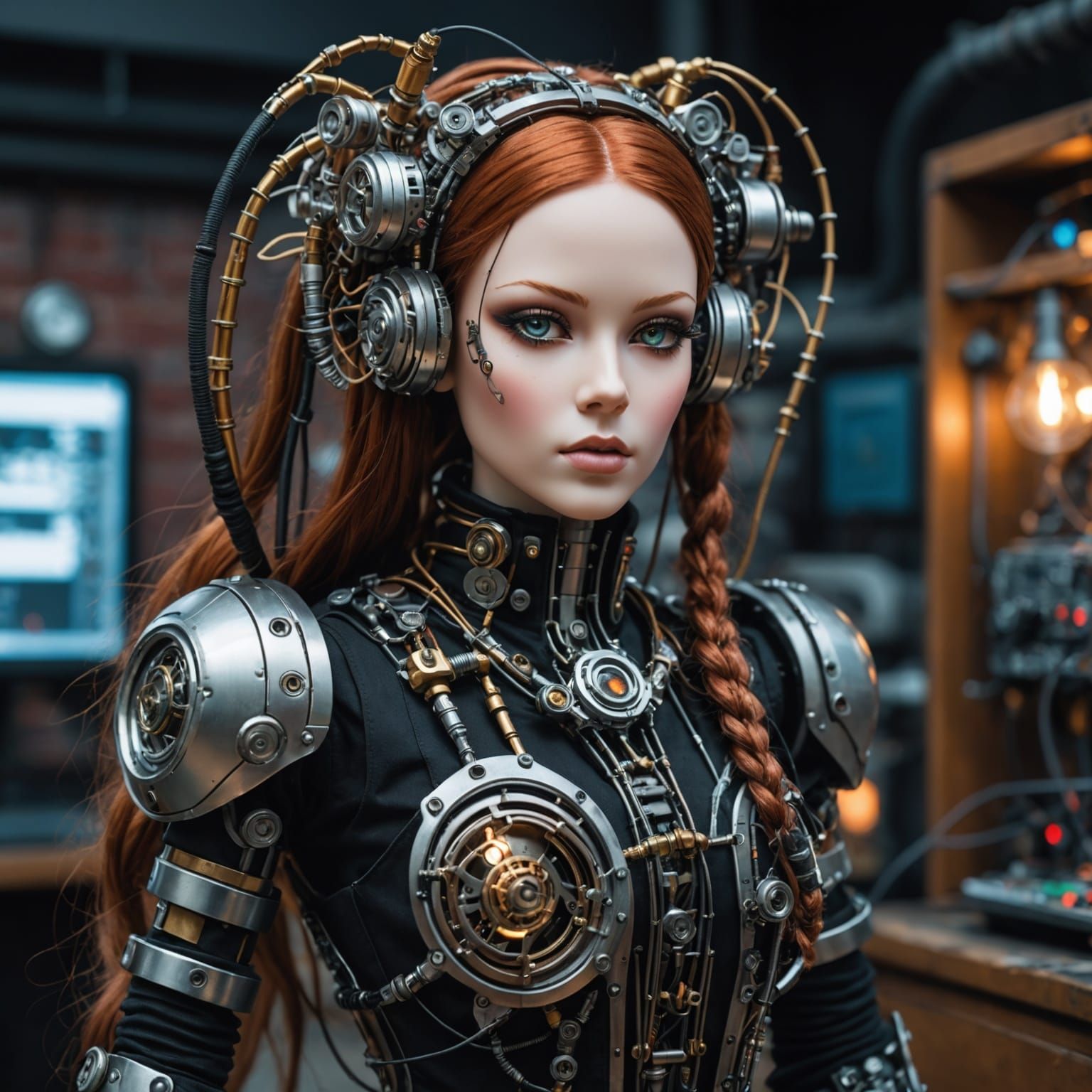 Steampunk Cyborg Doll in Bodypunk Robotic Setting