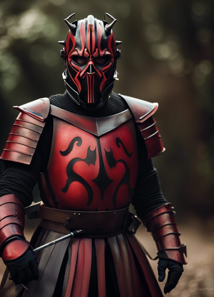 Darth Maul as Medieval Knight in Armor