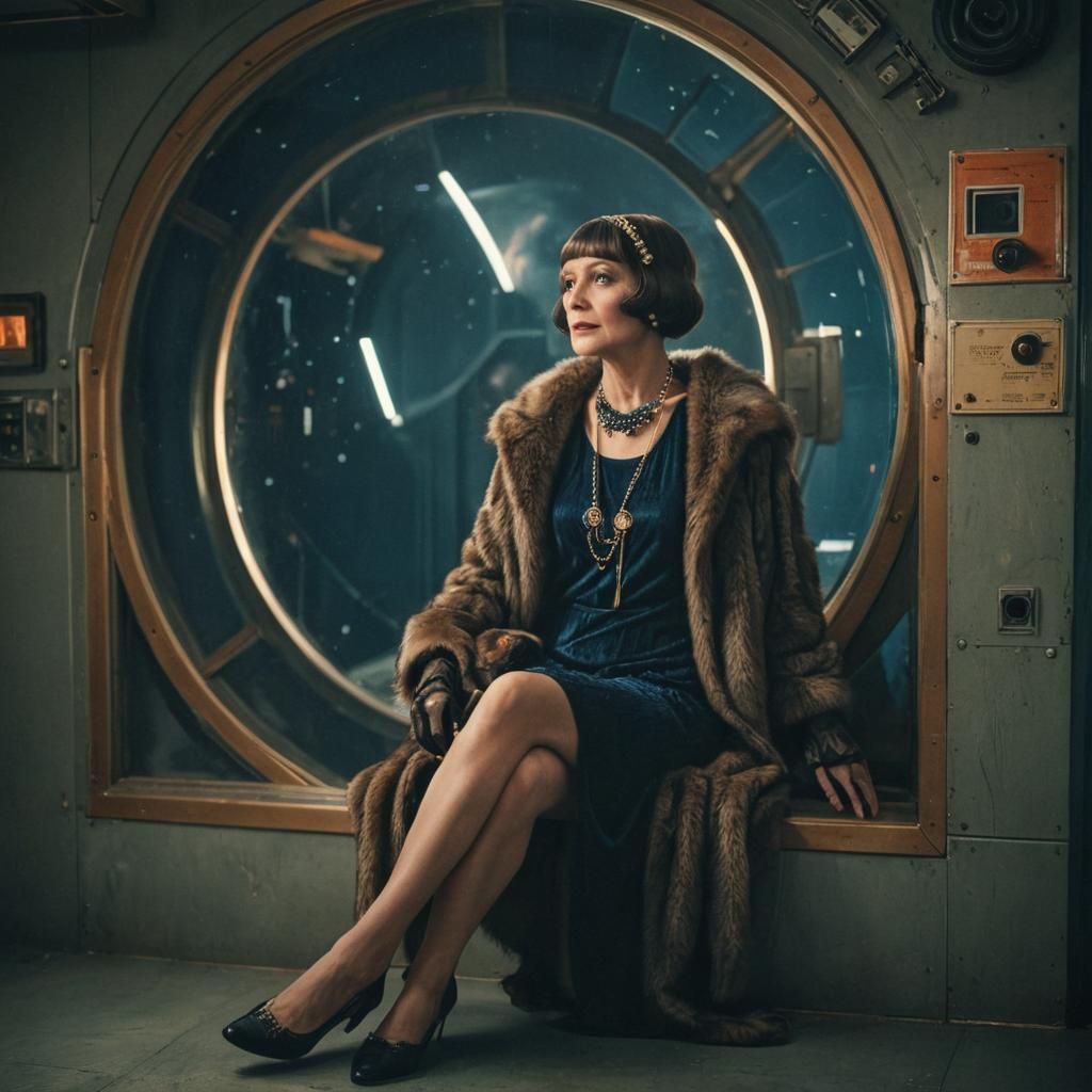 Retro-Futuristic Space Station Film Still