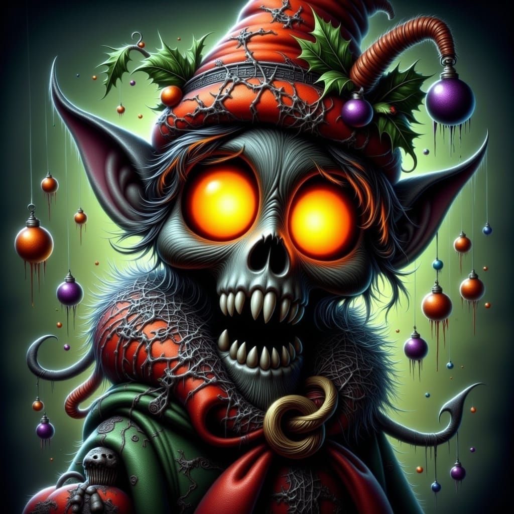 Gothic Halloween Christmas Creature Dark Fantasy Art