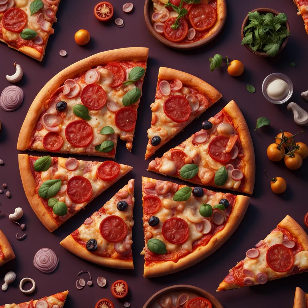 Fantastical Pizza in Detailed Matte Painting