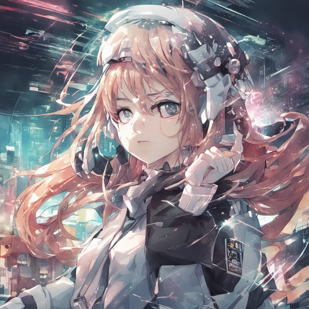 Glitch Through Reality: Anime-Inspired Key Visual