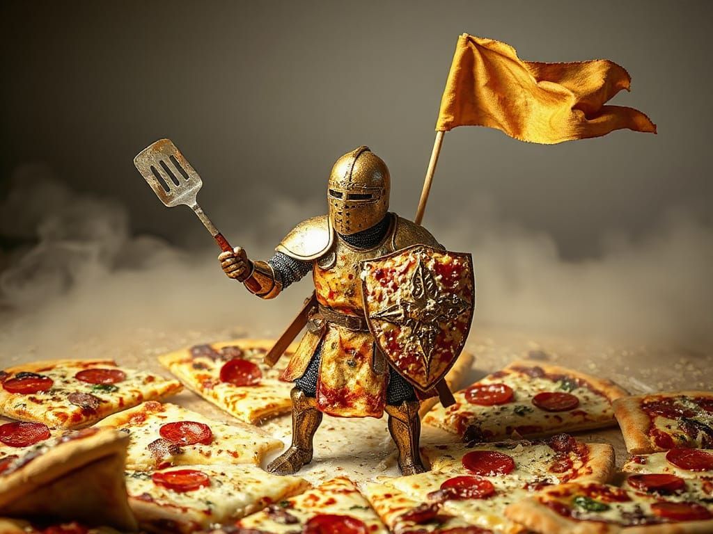 Valiant Pizza Knight on Cheese Battlefield