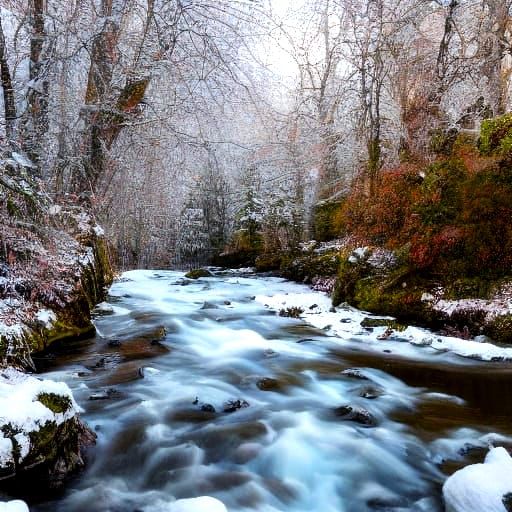 Thawing Stream: A Winter to Spring Transition