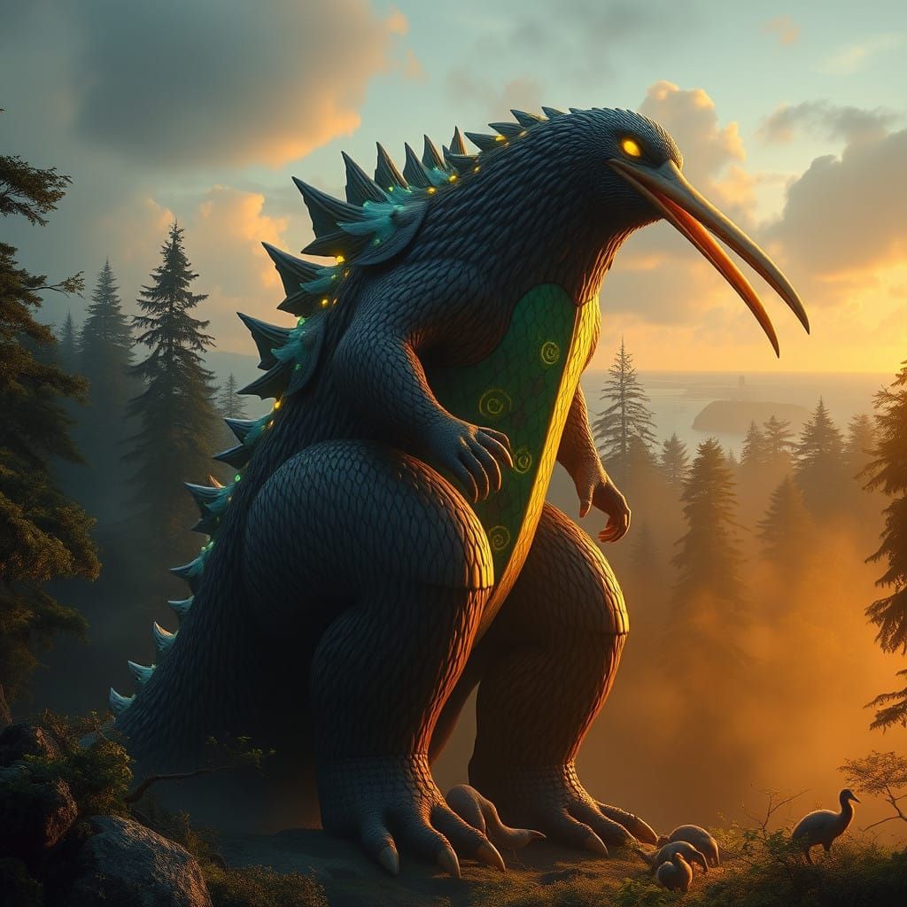 Majestic Kiwizilla Guardian, a Colossal Kiwi-Inspired Monste...