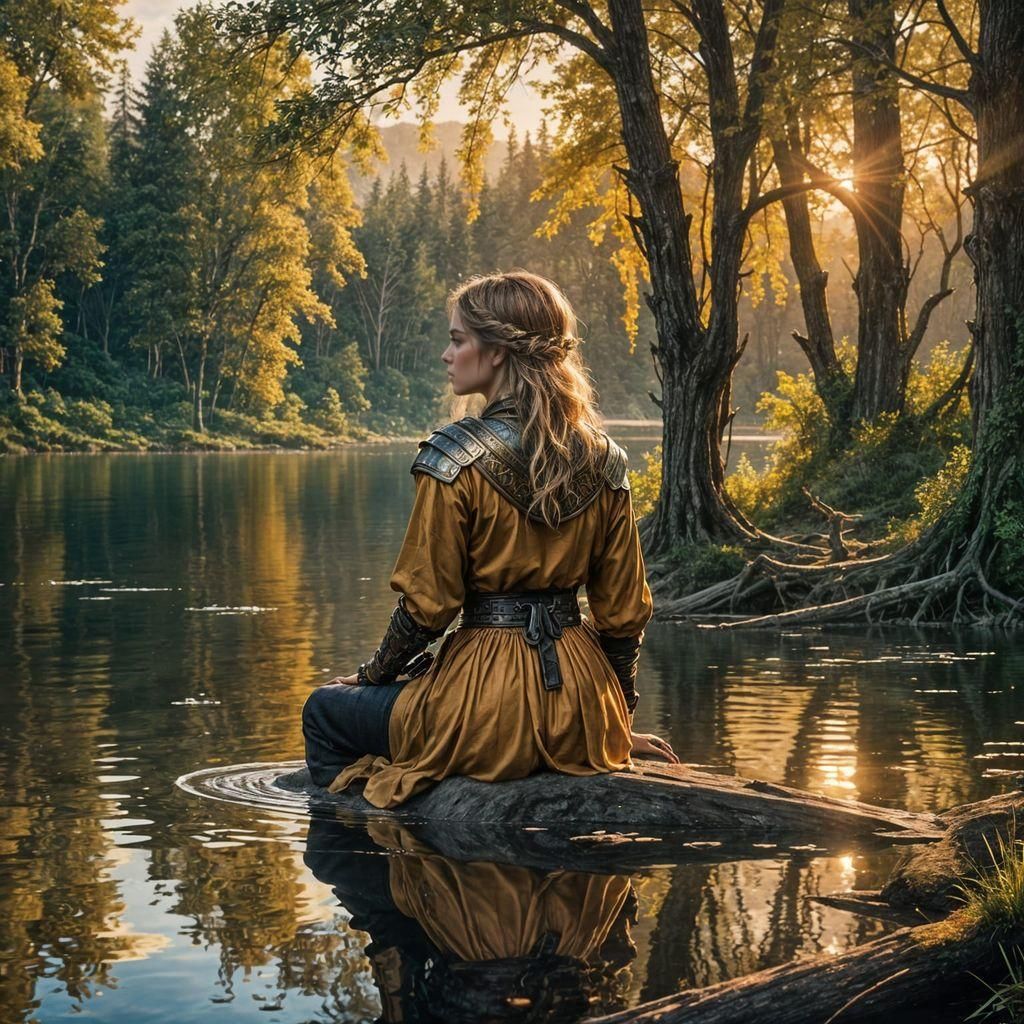 Epic Fantasy Bandit at Sunset, Digital Art