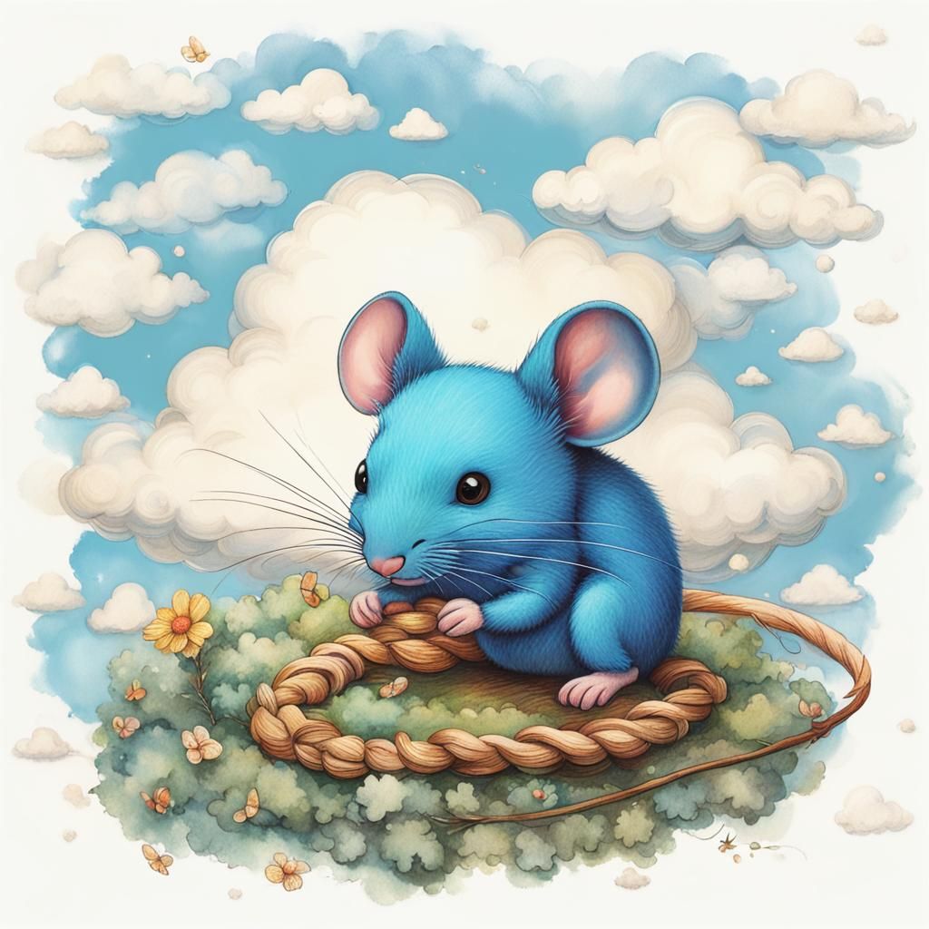 Ethereal Cloud Mouse Digital Art