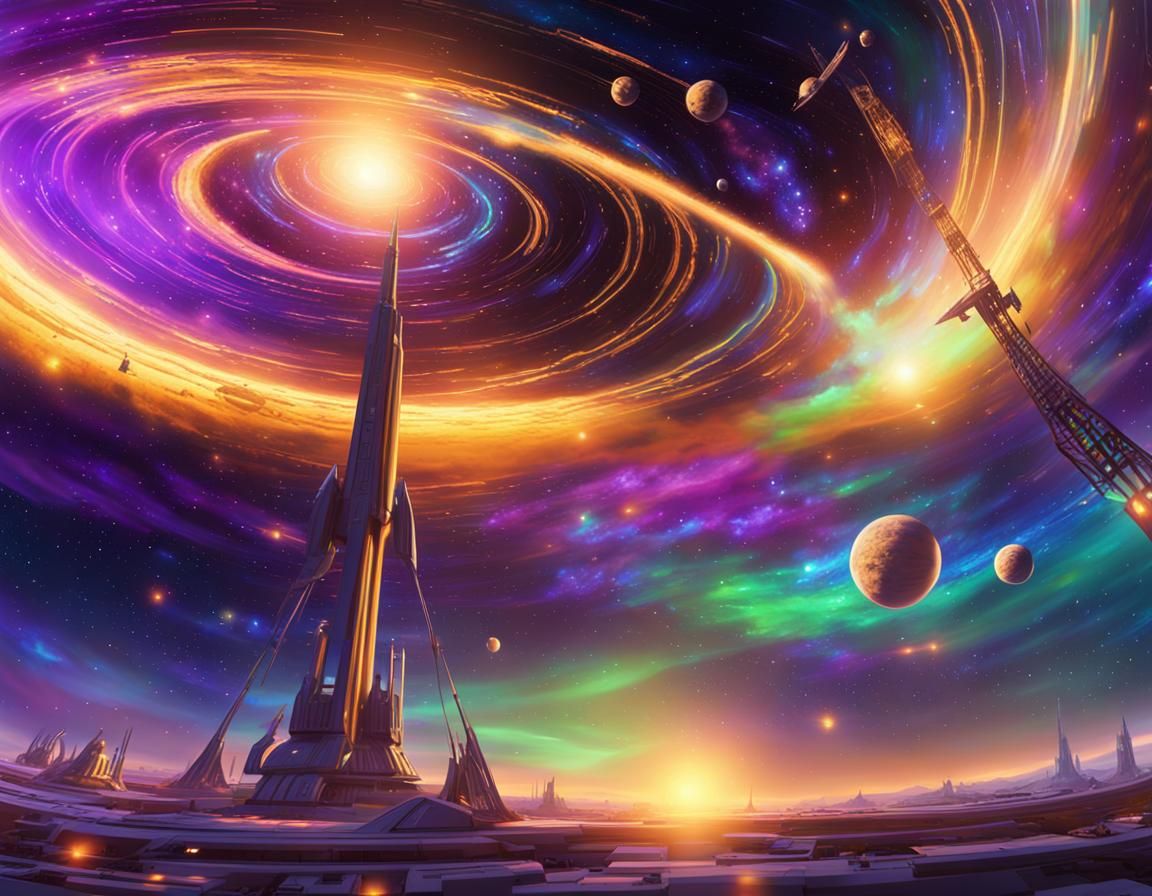 Milky Way Galaxy Spaceship Concept Art