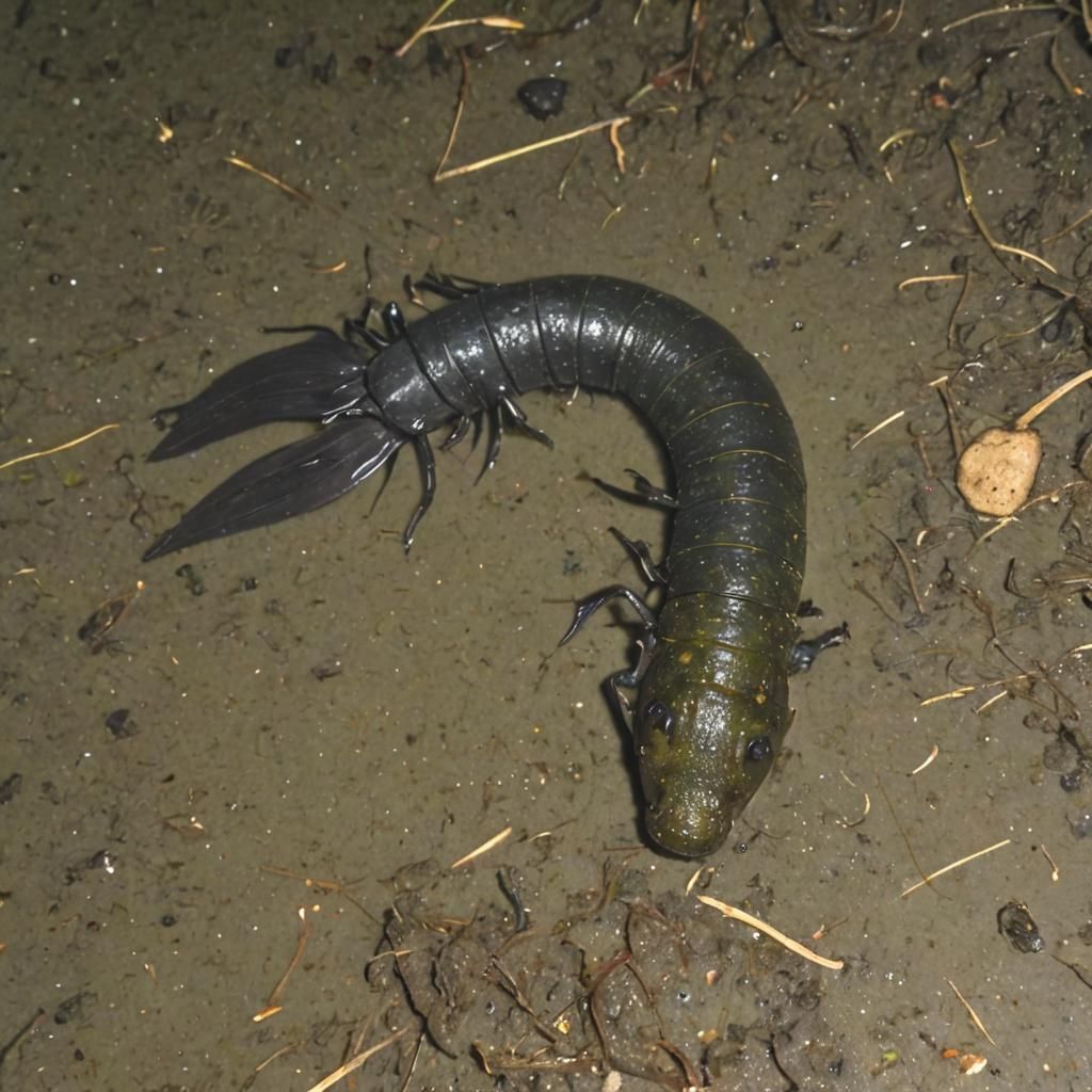 Armored Leech in Murky Underwater Photo