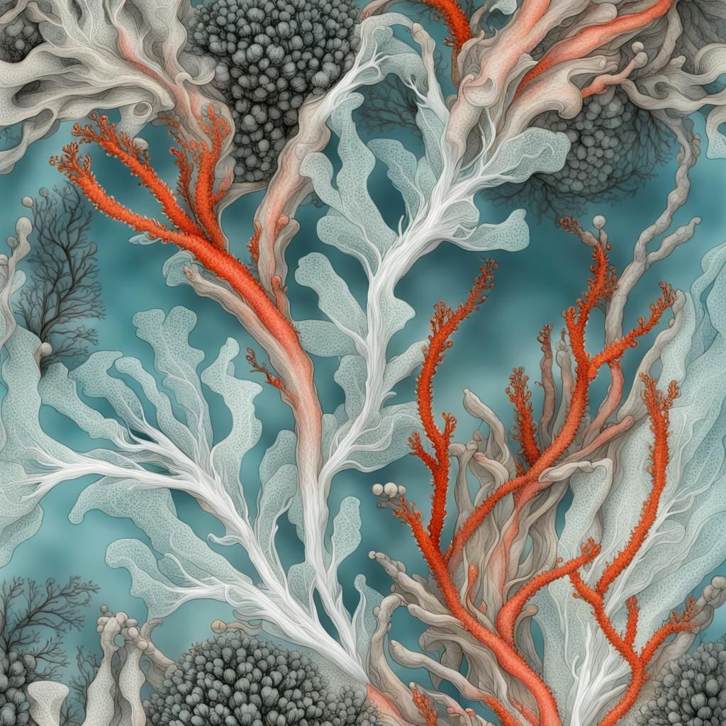 Botanical Art: Kelp, Seaweed and Coral Transparency