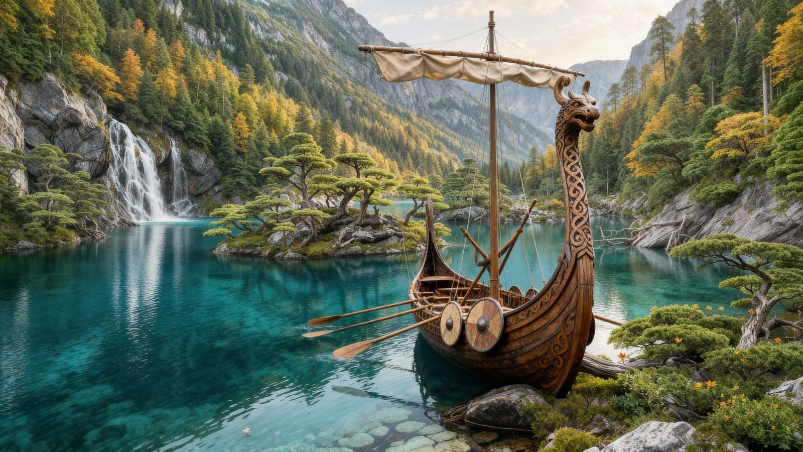 Serene Alpine Lake at Golden Hour