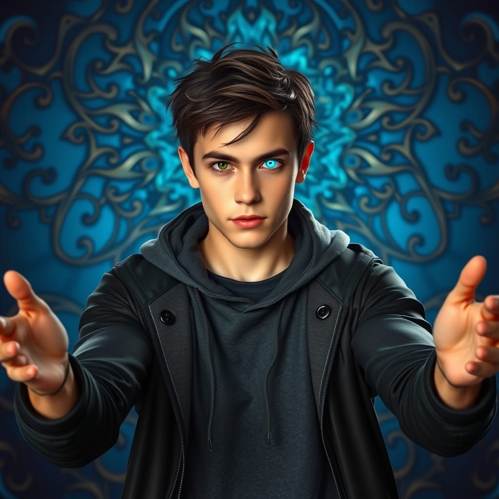 Young Athlete Embodies Intensity with Electric Blue Eye