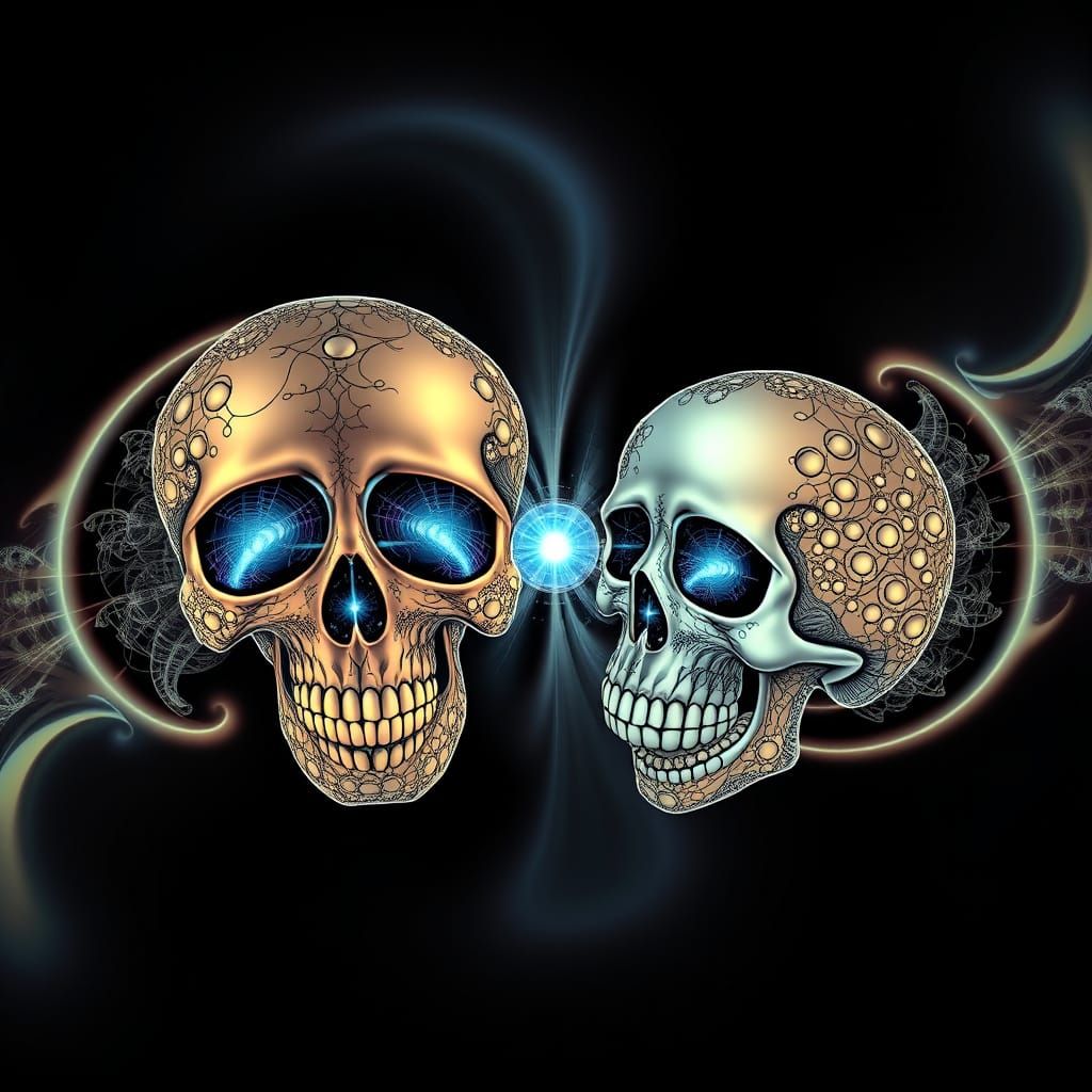 Atoms Colliding in Skulls with Fractal Elements
