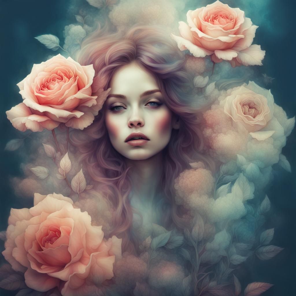 Rose in the style of Anna Dittmann