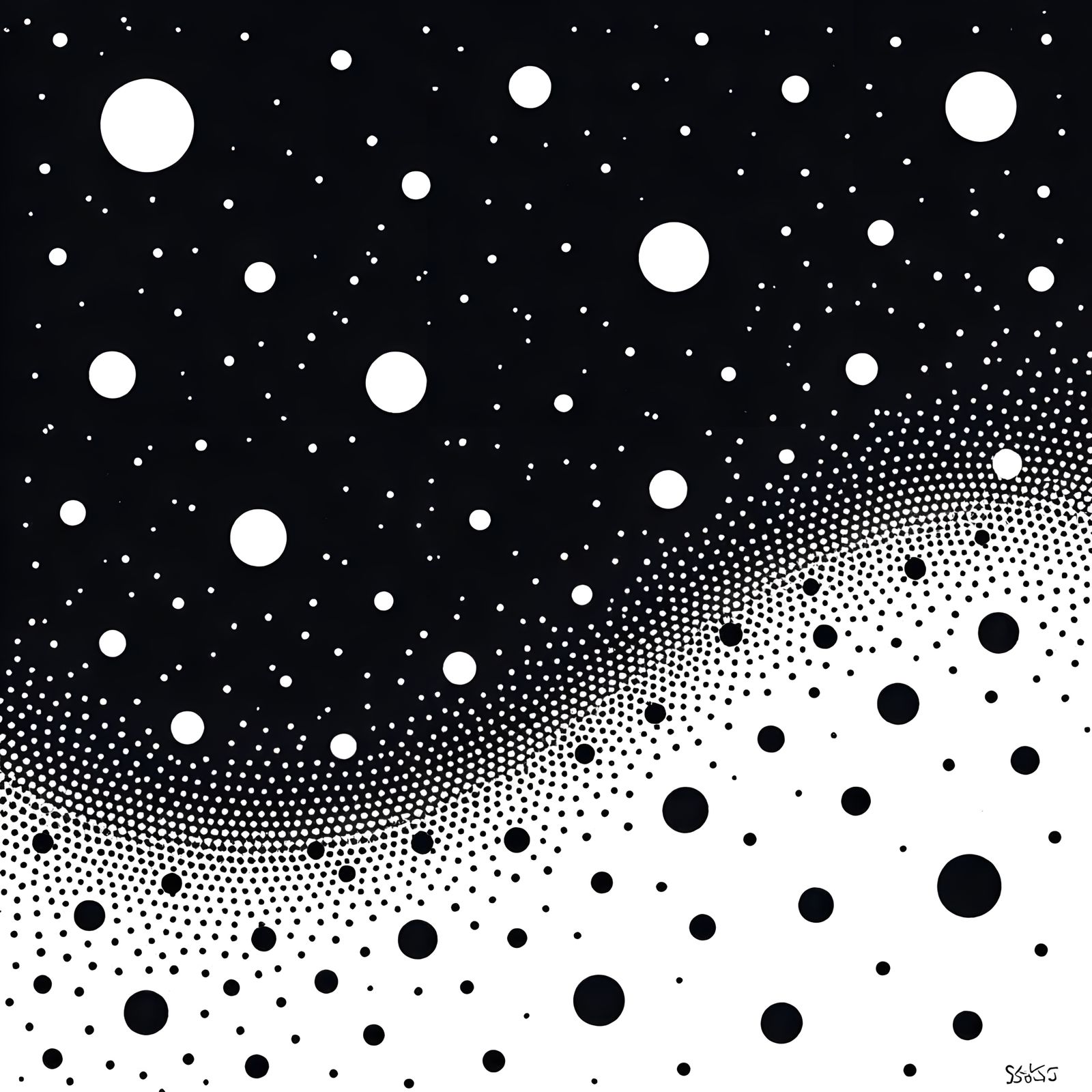 Abstract Black and White Dot Field
