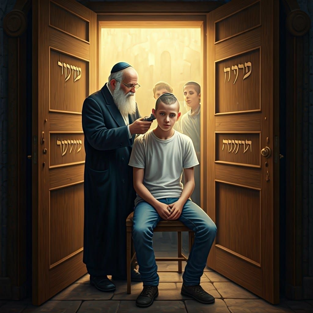 A Hasidic Boy's Rite of Passage in Traditional Attire