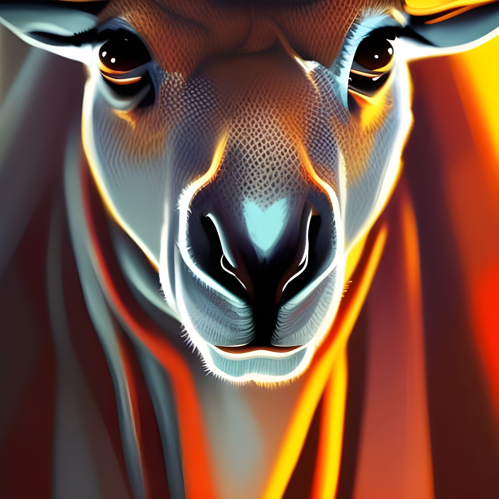 Magical Kangaroo Portrait in Hyperdetailed Style