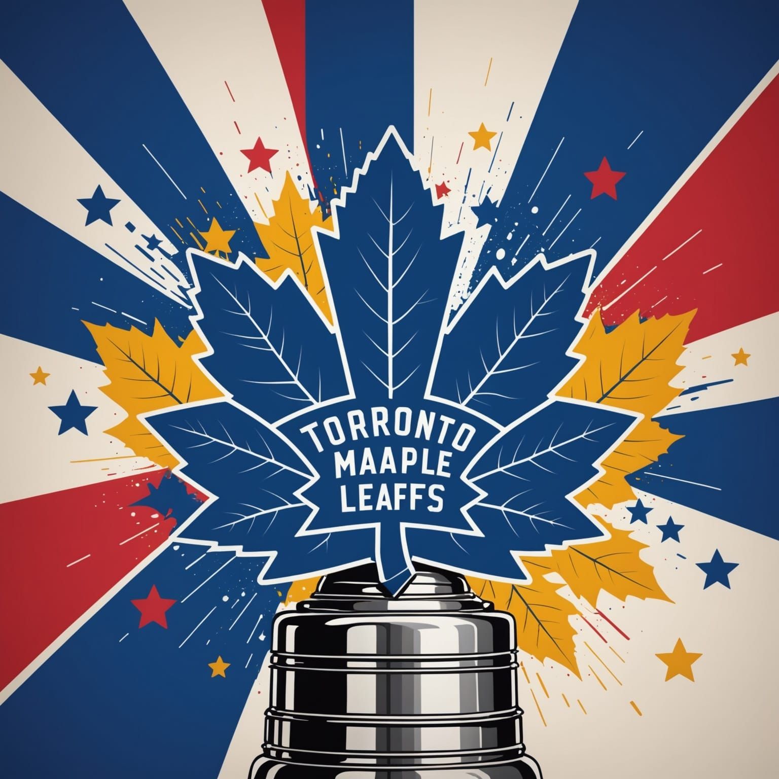 Toronto Maple Leafs logo on the Stanley Cup